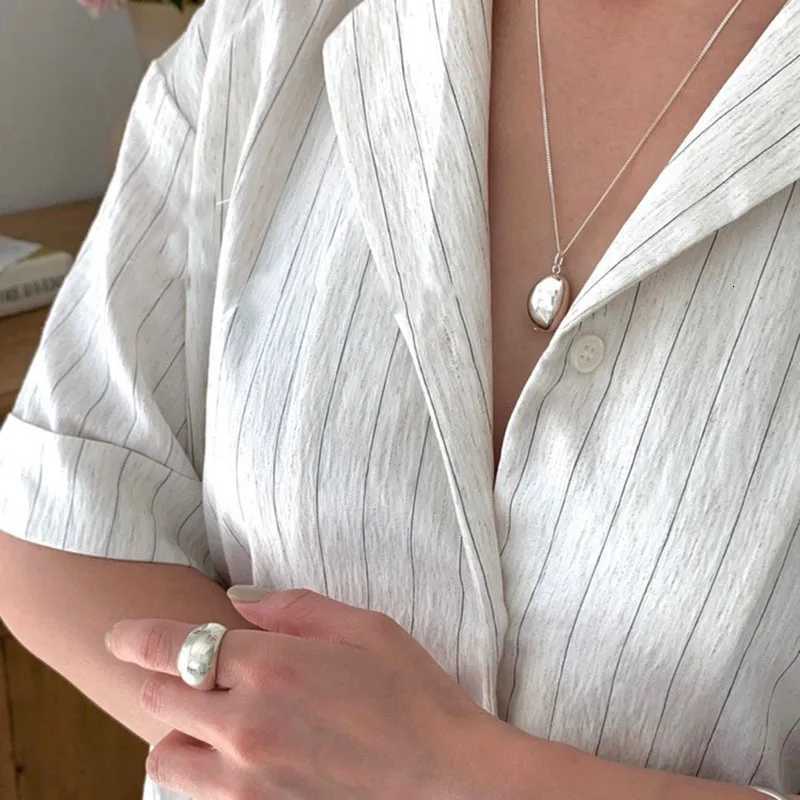 925 Sterling Silver Necklace Bean Irregular Simple Pendant Punk Geometric for Women Girl Jewelry Gift Dropshipping Wholesale M251211