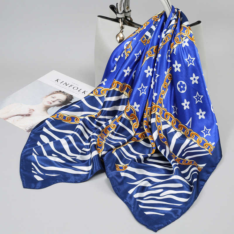 90 Large Square Silk Scarf Women's New Style Mother's Day Gift High-end Feeling Neck Scarf Tie for Mom Versatile Scarf M251211