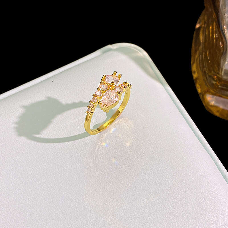 Ring For Women Designer Luxury Double-Headed Snake for Women Fashion Temperament Internet Celebrity Open Ring Copper Inlaid Zircon Hand Jewelry Wholes