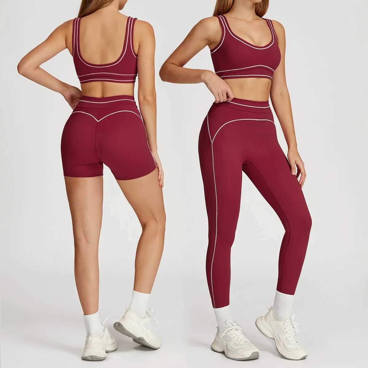 2 Piece Yoga Clothes Women Tracksuit Athletic Wear Fitness Suit Gym Workout Push Up Clothes Sports Bra Leggings SuitT251211