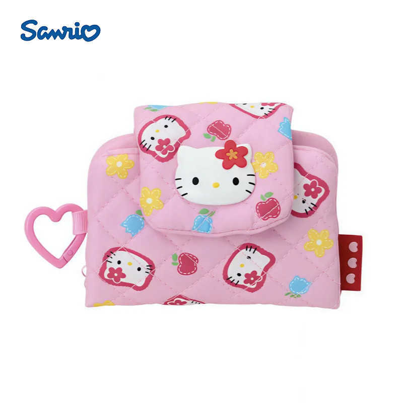 Sanrio Cartoon Cotton Wallet My Melody Cinnamoroll Cartoon Kawaii Zipper Fold Card Bag Multifunction Storage Coin Bag Pendant Girl Gift H251211