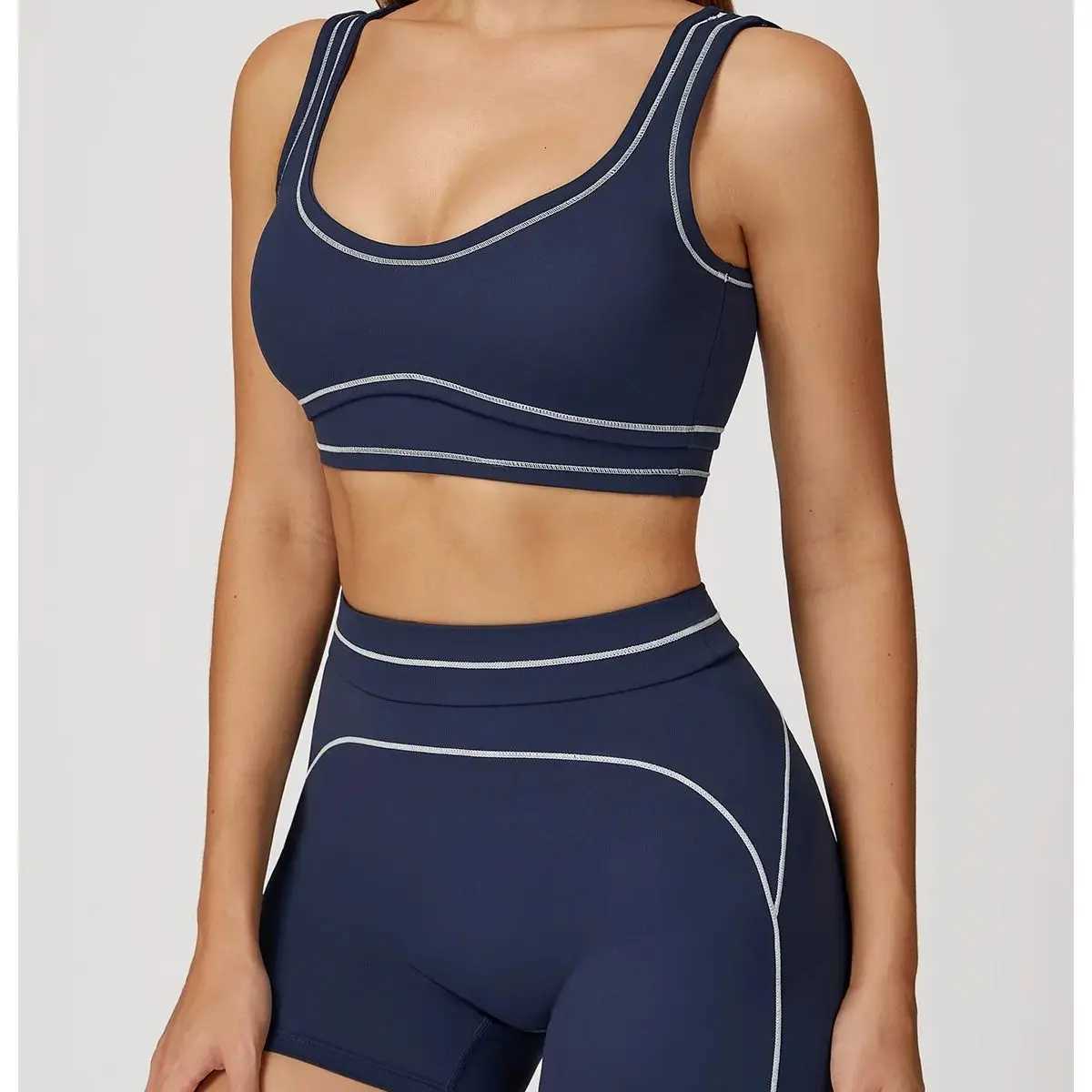 Color Collision 2PCS Yoga Set Women Tracksuit Workout Set Gym Push Up High Waist Fitness Running Clothes Sport Bra Leggings SuitT251211