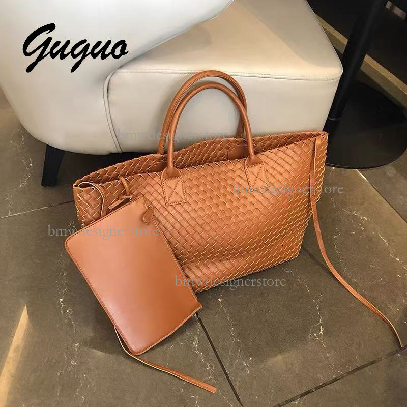 Guguo Designer Luxury Women's Leisure Handmade Woven Bag Fashion New Large Capacity Shopping Handbag Travel Bag Versatile Shoulder Bag Free Shipp