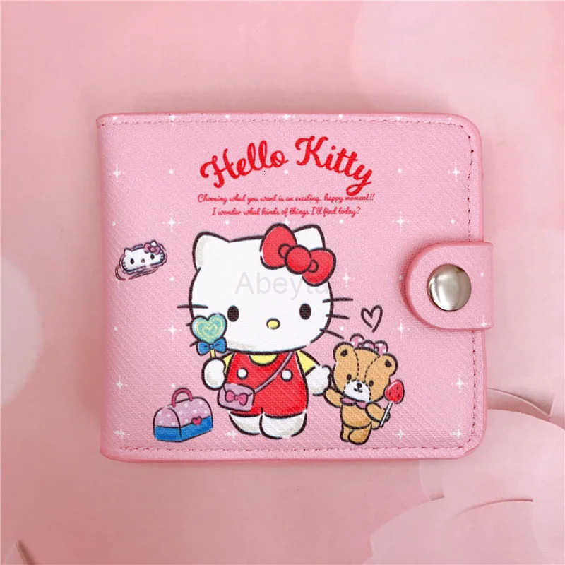 Sanrio Hello Kitty Cinnamoroll My Melody Kuromi New Pu Casual Money Bag Coin Purse Card package Wallet With Buttons H25121111