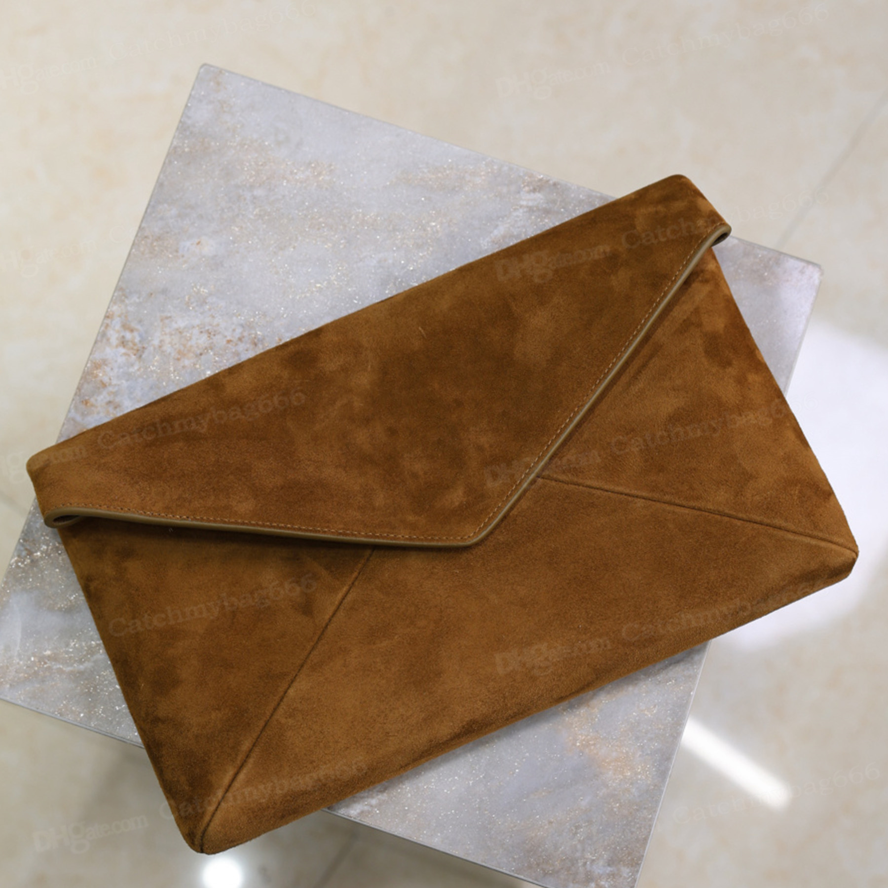 Top Quality 10A Large Envelope Pouch In Lambskin Luxury Designer Soft Genuine Leather Clutch Golden Hardware Tote Bag Magnetic Snap Closure Handbag Pu
