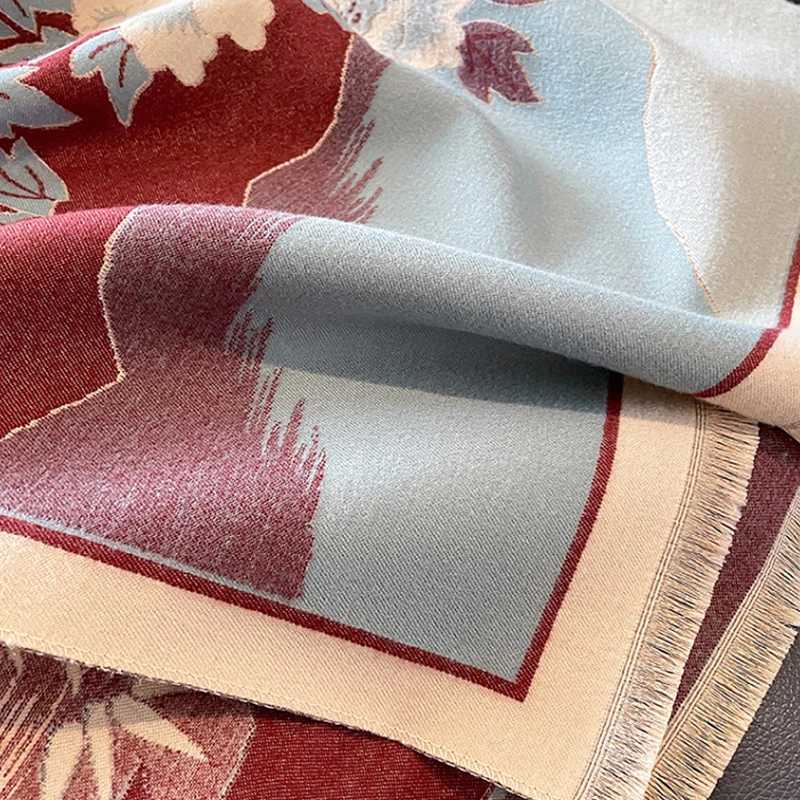A new national wind warm scarf elegant temperament beautiful scenery jacquard scarf windproof warm shawl Y251211