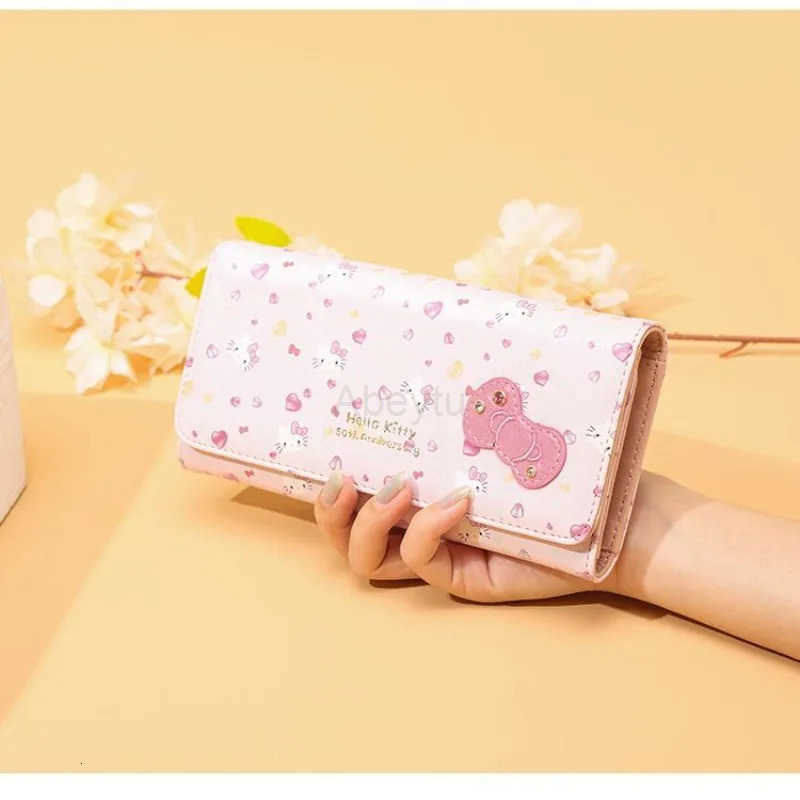 Sanrio Kawaii Hello Kitty Cute Cartoon Wallets Students Student Bank Card Storage Bag Coin Purse Christmas Gifts for Kids H251211