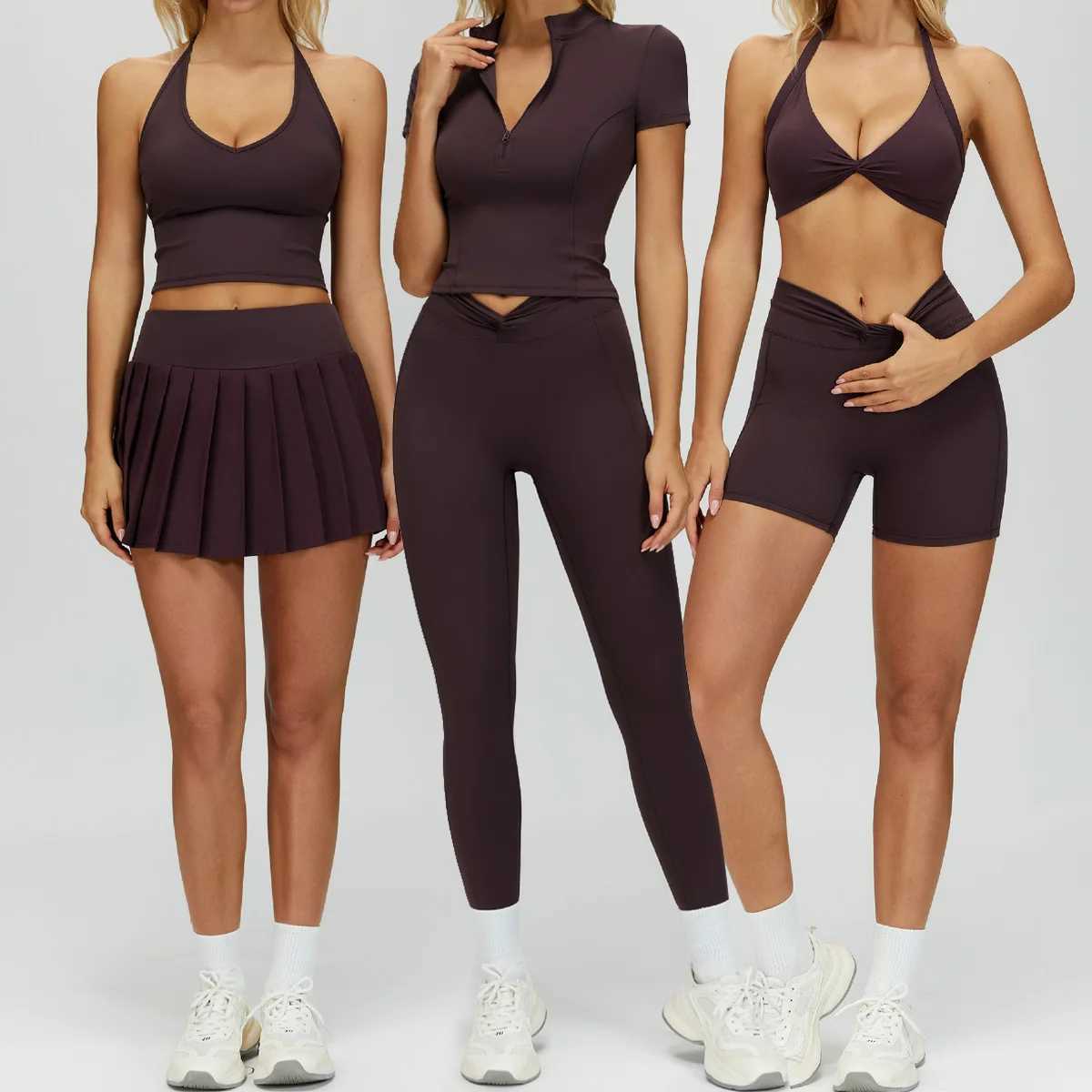 2PCS Yoga Suit Sports Set Women Tracksuit Running Workout Gym Tennis short skirt vest set Short Sleeve Sports Bra Athletic WearT251211