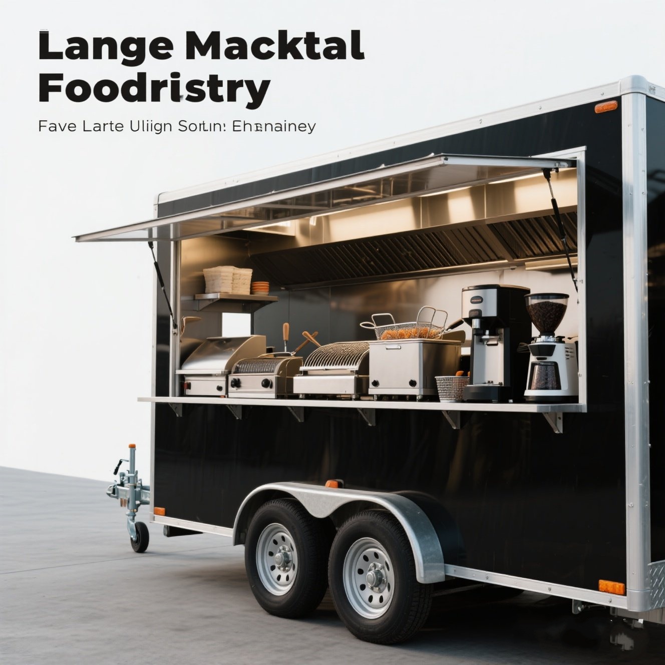 Custom Brown Dual Axle Catering Trailer Food Truck Mobile Kitchen Factory Supply for Fish and Chips Business