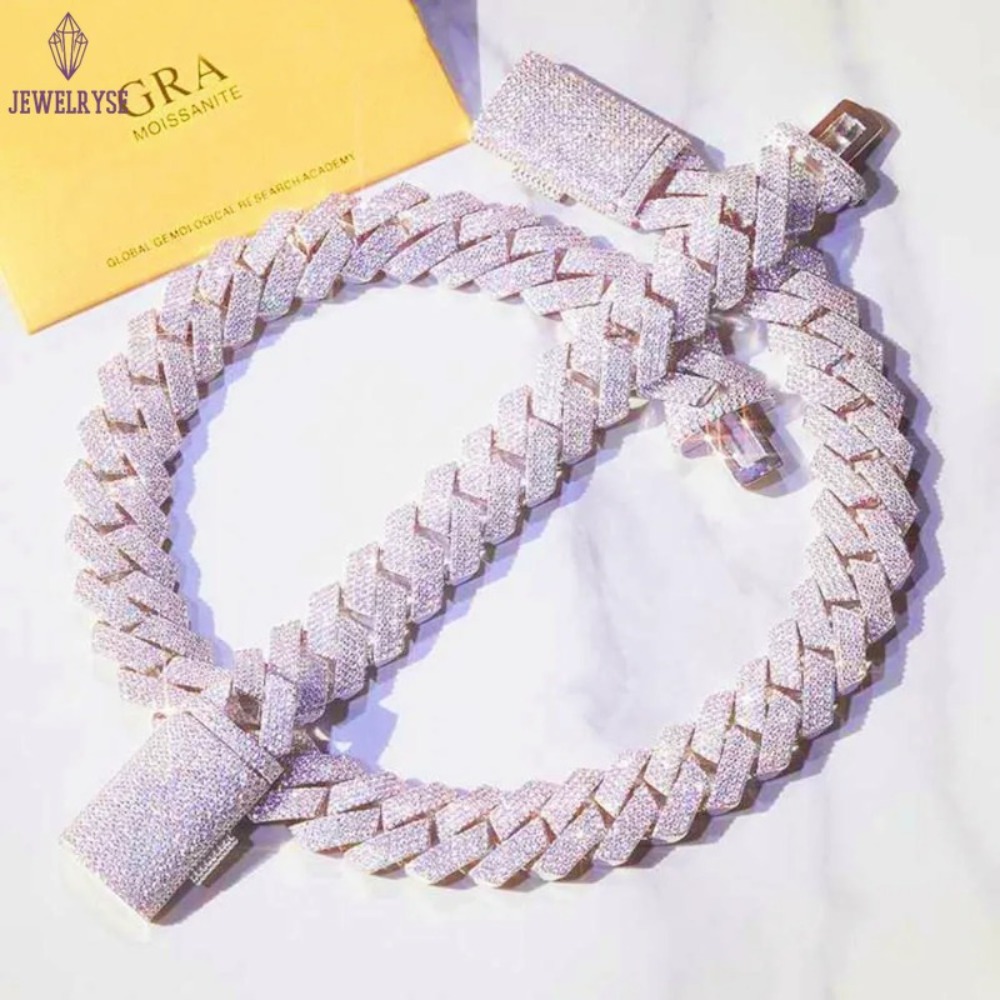 necklace moissanite chain designer jewelry necklace cuban link chain Iced Out Pass Diamond Tester vvs Moissanite Jewelry Necklace chains for men