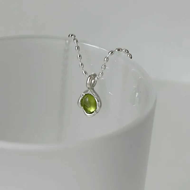 VENTFILLE 925 Sterling Silver Green Crystal Necklace for Women Girl Temperament Banquet Water Drop Jewelry Gift Dropshipping M251211