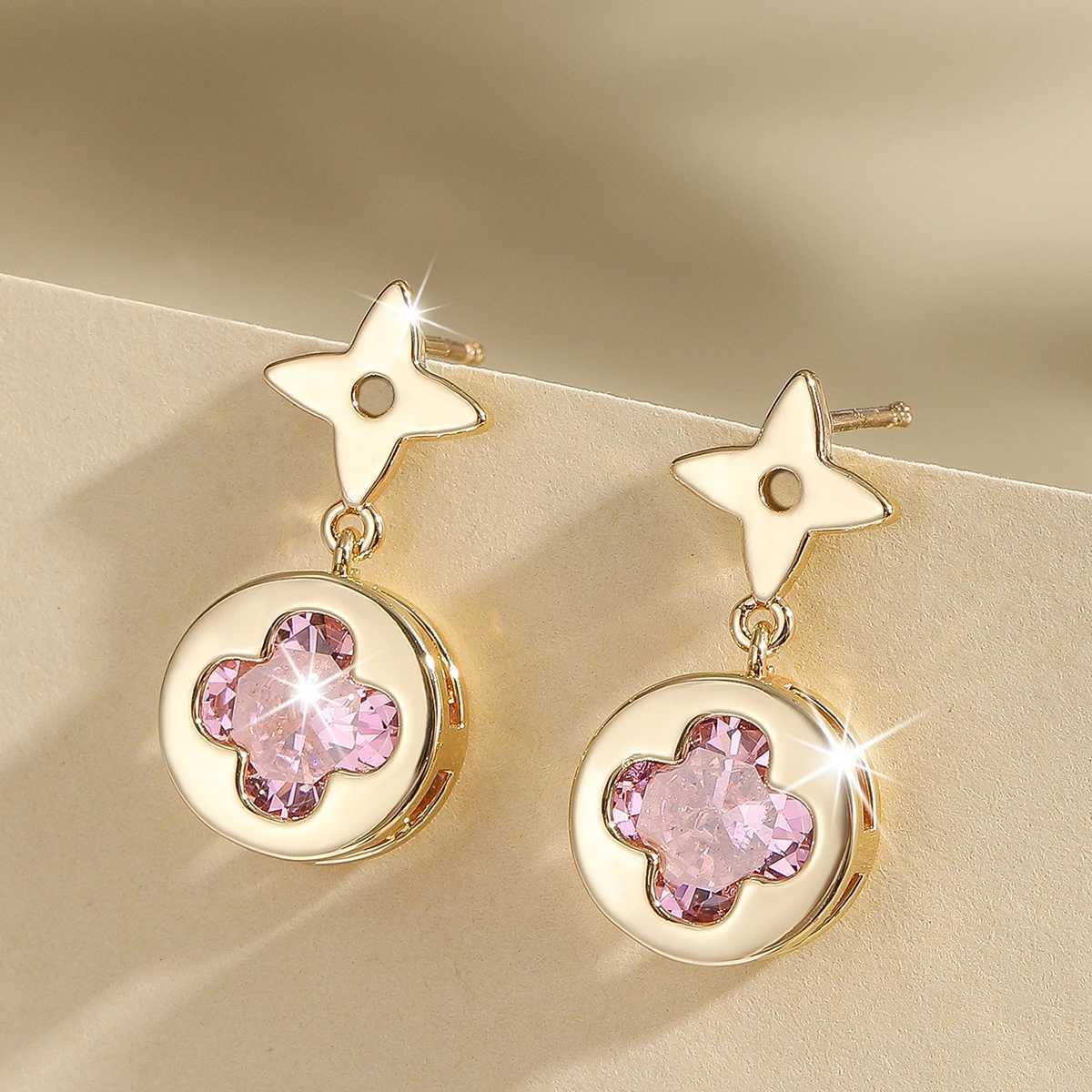 Two - wer Lucky Earrings Fashionable And Simple Series Suitable For Daily Wear A Back-To-School Gift For Girls Y251210
