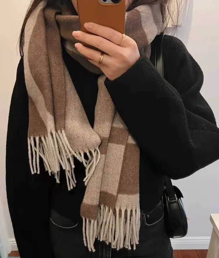 Luxury Cashmere Scarf Large Letter Winter Warm Shawl And Wrap Bandana Pashmina Long Female Foulard Thick Blanket Hairy Bufanda Y251211