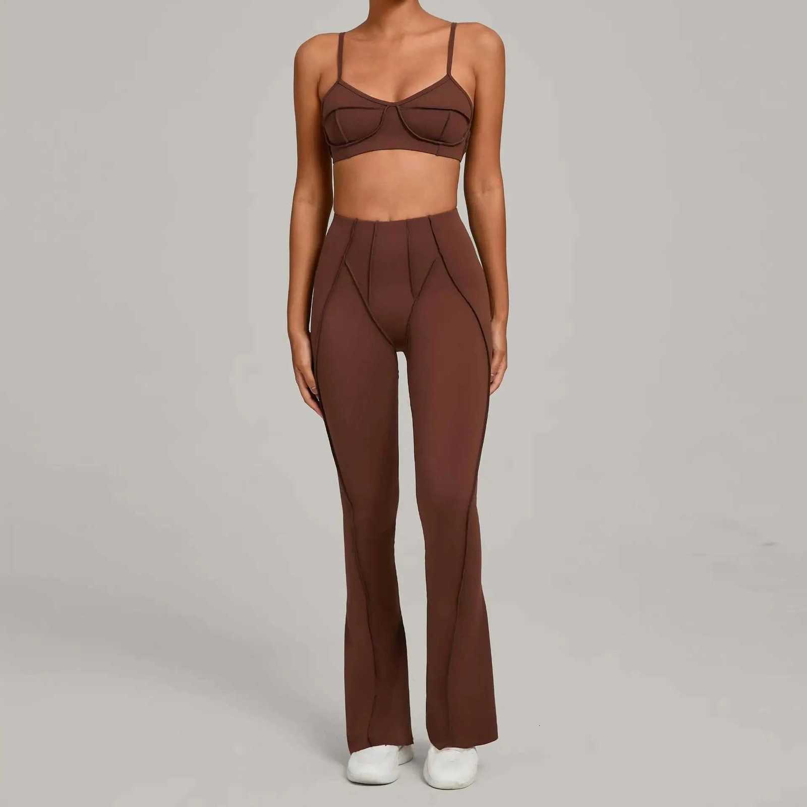 Seamless Yoga Sets Sports Fitness High Waist Hip-lifting Shapeing Trousers Backless Bra Suit Workout Gym Leggings Sets for WomenT251211