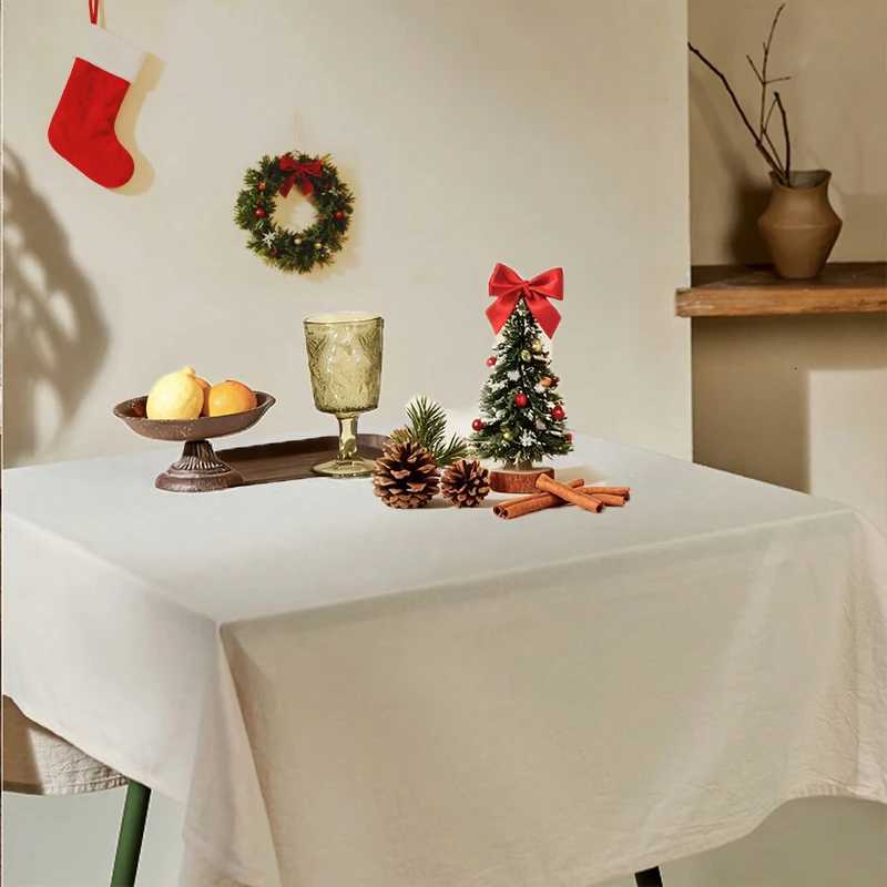 Christmas Plain Texture Tablecloth Suitable for Living Room Dining Room Party Home Decoration 1PC H251211
