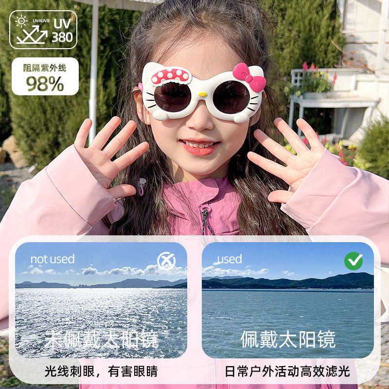 Sanrio Childrens Sunglasses Girls Cute Cartoon Sunglasses 2025 New Anti-UV Polarized Glasses Baby Sunshade Glasses H251211 - view 4