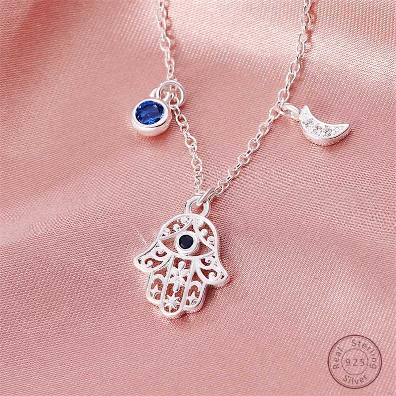 Necklace 925 Sterling Silver Evil Eye Classic Simple Adjustable Women Girls Fashion Jewelry Gift M251211