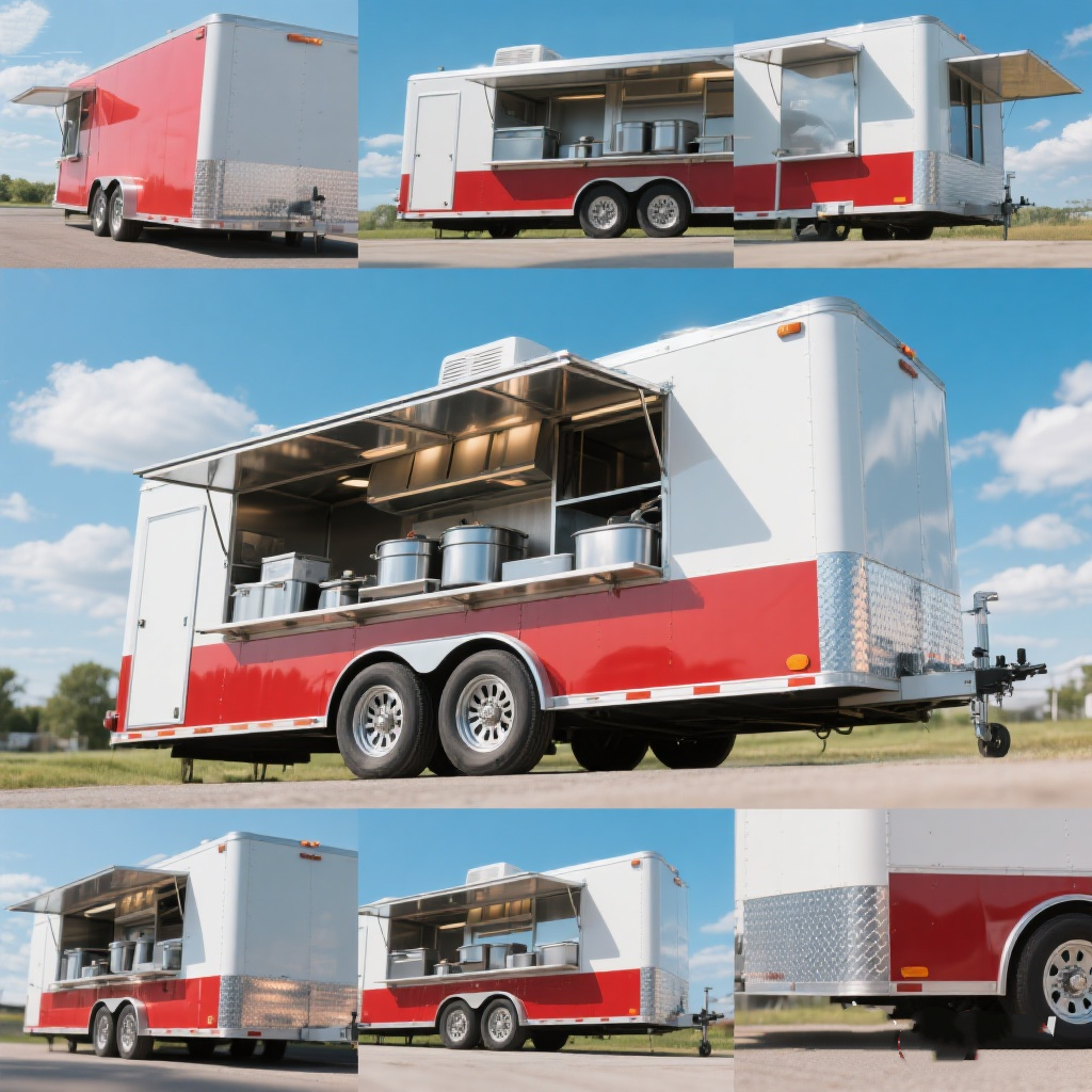 Portable Hot Dog Food Truck Concession Trailer Mobile Snack Cart Catering Fast Food Vending Stand for Events