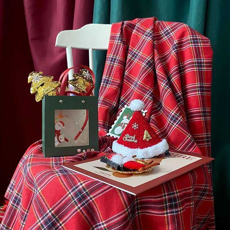 Christmas Red Green Grid Tablecloth Rectangle Dinner Table Cloth INS-style Restaurant Table Cover Christmas New Year Party Decor H251211