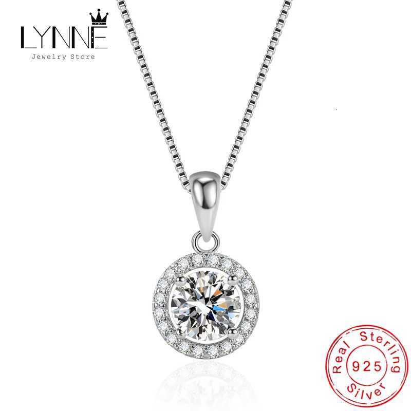 New Fashion 925 Sterling Silver Round Zircon Pendant Necklace Fine Rhinestone Clavicle Necklaces WomenGirl Party Jewelry Gift M251211