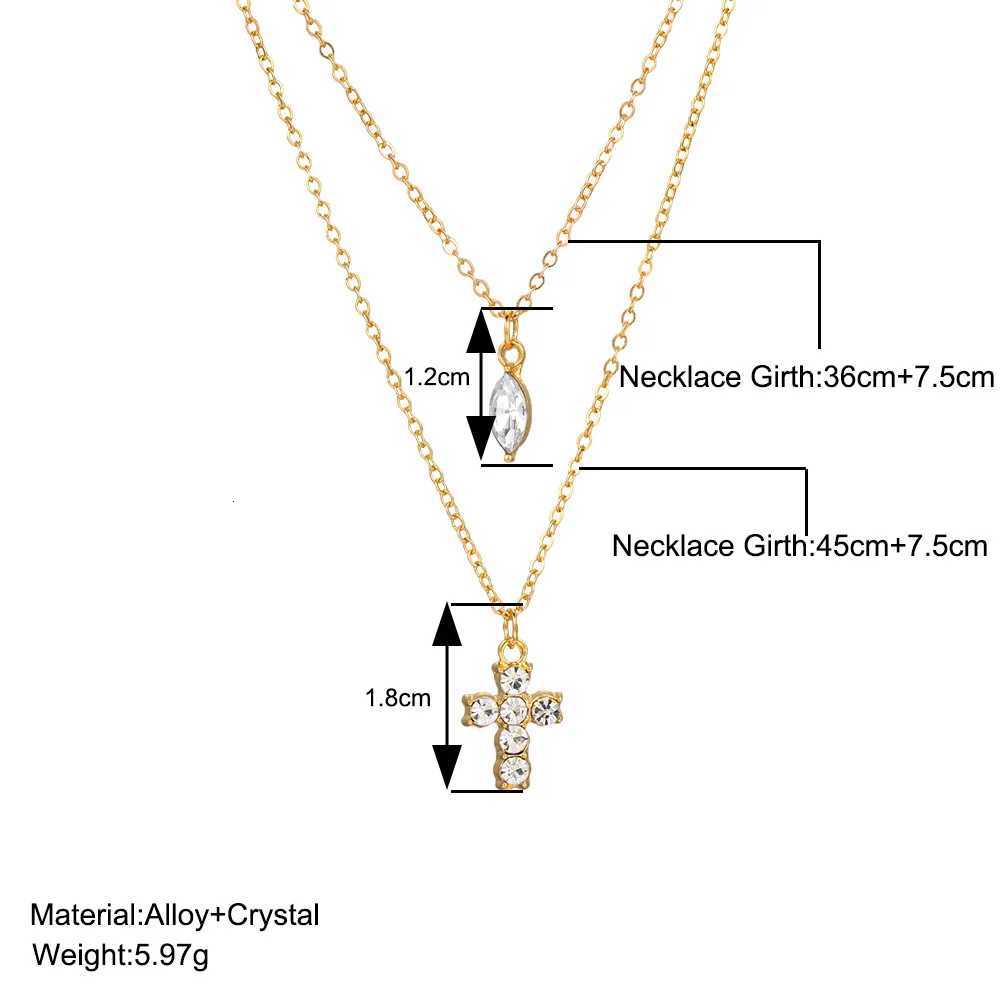New Fashionable Unique Design Elegant and Exquisite Cross Double Pendant Necklace For Women High-end Jewelry Birthday Party Gift M251211