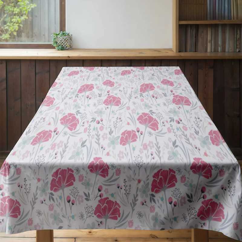 Floral Tablecloth Vintage Blue Washable Table Cover Rustic Farmhouse Kitchen Dining Table Protector Waterproof Design H251211