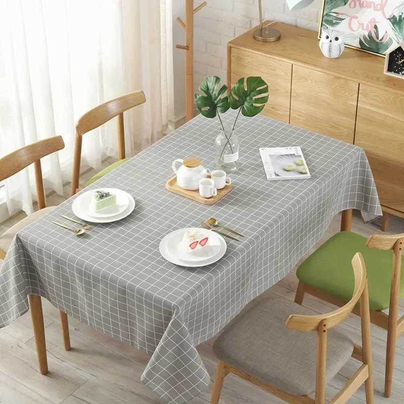 Table Cloth for Home Linen Cotton Plaid Stripe Dining Tablecloth Kitchen Decorative Rectangular Coffee Cuisine Party Table Cover H251211