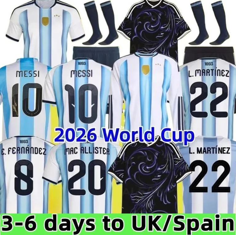 2026 World Cup Special Edition Argentinas jersey Long sleeves kit soccer Jerseys MESSIS GARNACHO DE PAUL Football Shirts Men DI Maria Kids Goalkeeper training sets