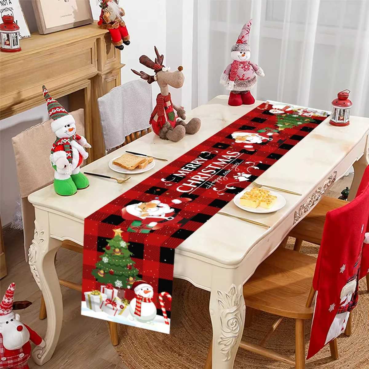 Christmas Decorations For Home Christmas Table Runner 2025 Christmas Table Flag Cover Navidad Noel Gift New Year Tablecloth H251211