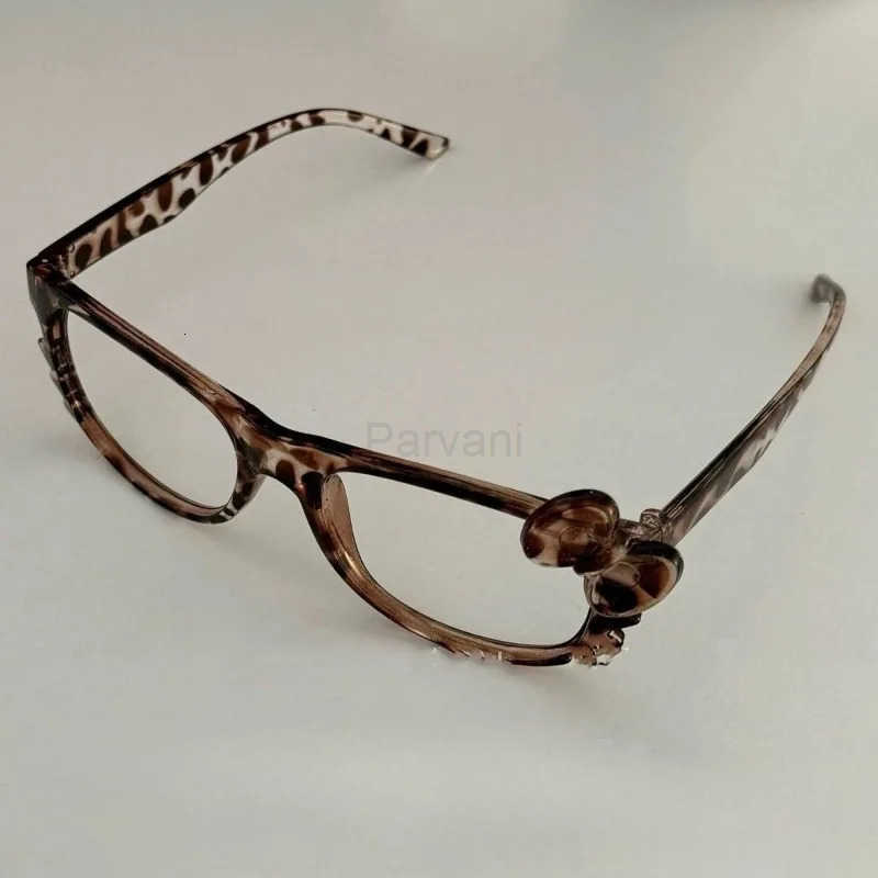 Sanrio Vintage Leopard Print Hollow-Out Cat-Ear Hello Kitty Glasses Frame Cute Pure Desire Style Fashion Eyewear Photo Props H251211