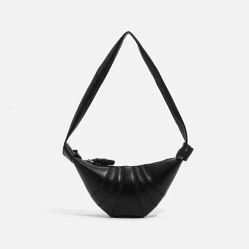 Vintage niche croissant cowhide dumpling wrap genuine leather fiable single shoder crossbody baguette wens bag Y251211