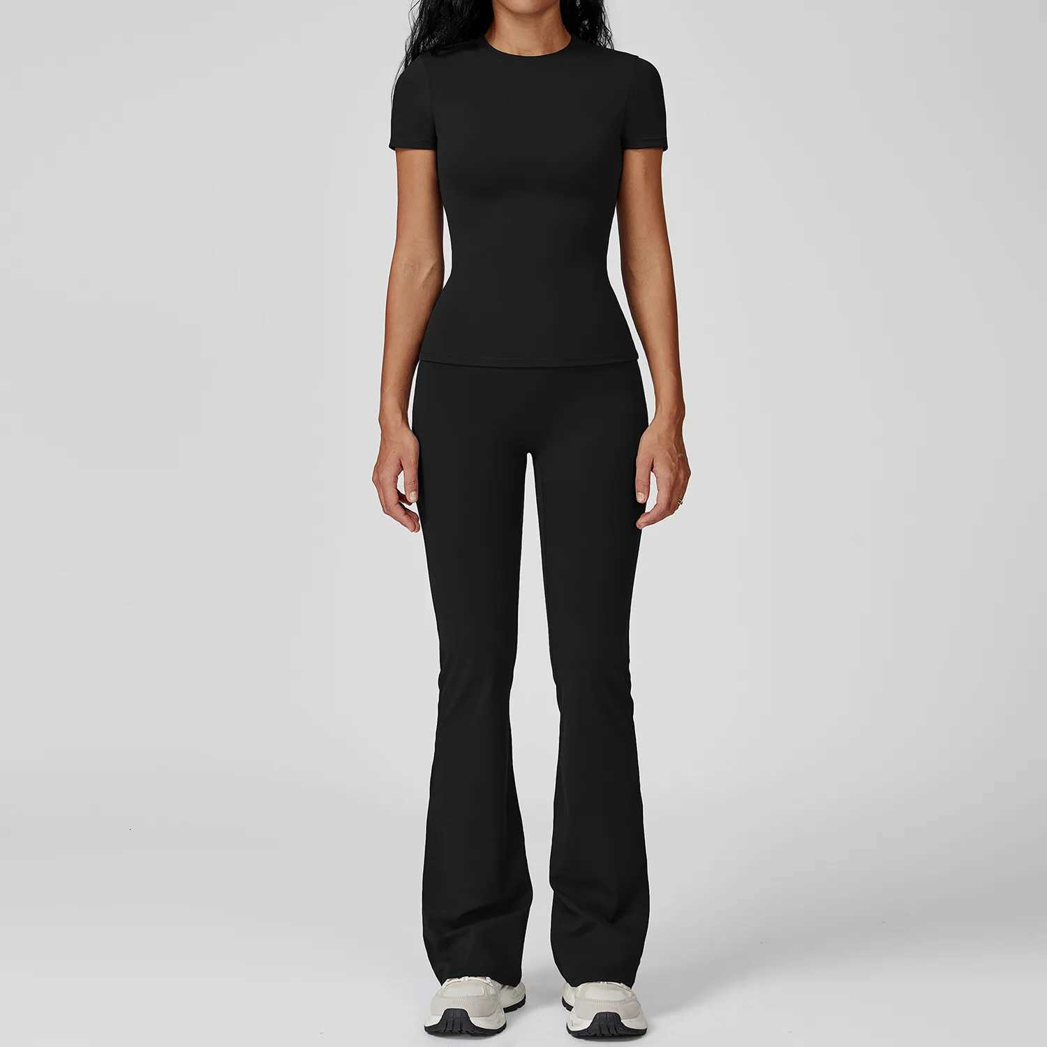 Women Yoga Set 2PCS Workout Set Sportswear Gym Clothing Fitness Long Sleeve High Waist Leggings Cycling Shorts Sports SuitsT251211