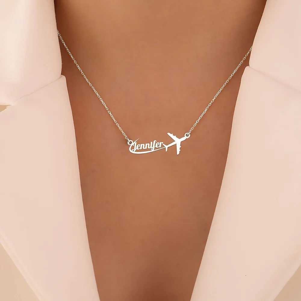 Custom Personalization Stainless Steel Aircraft Name Necklace Pendant With Airplane Jewelry The Ideal Gift Mothers Day Gift M251211