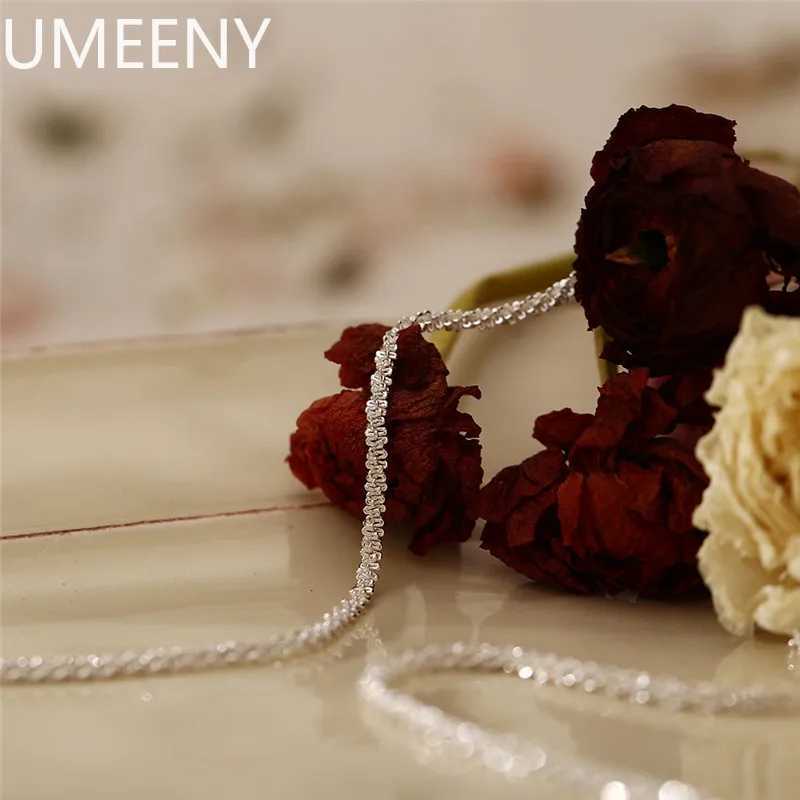 New S925 Sterling Silver Necklace 2mm Sparkling Collarbone Sweater Chain High Charm Jewelry Gift Women M251211