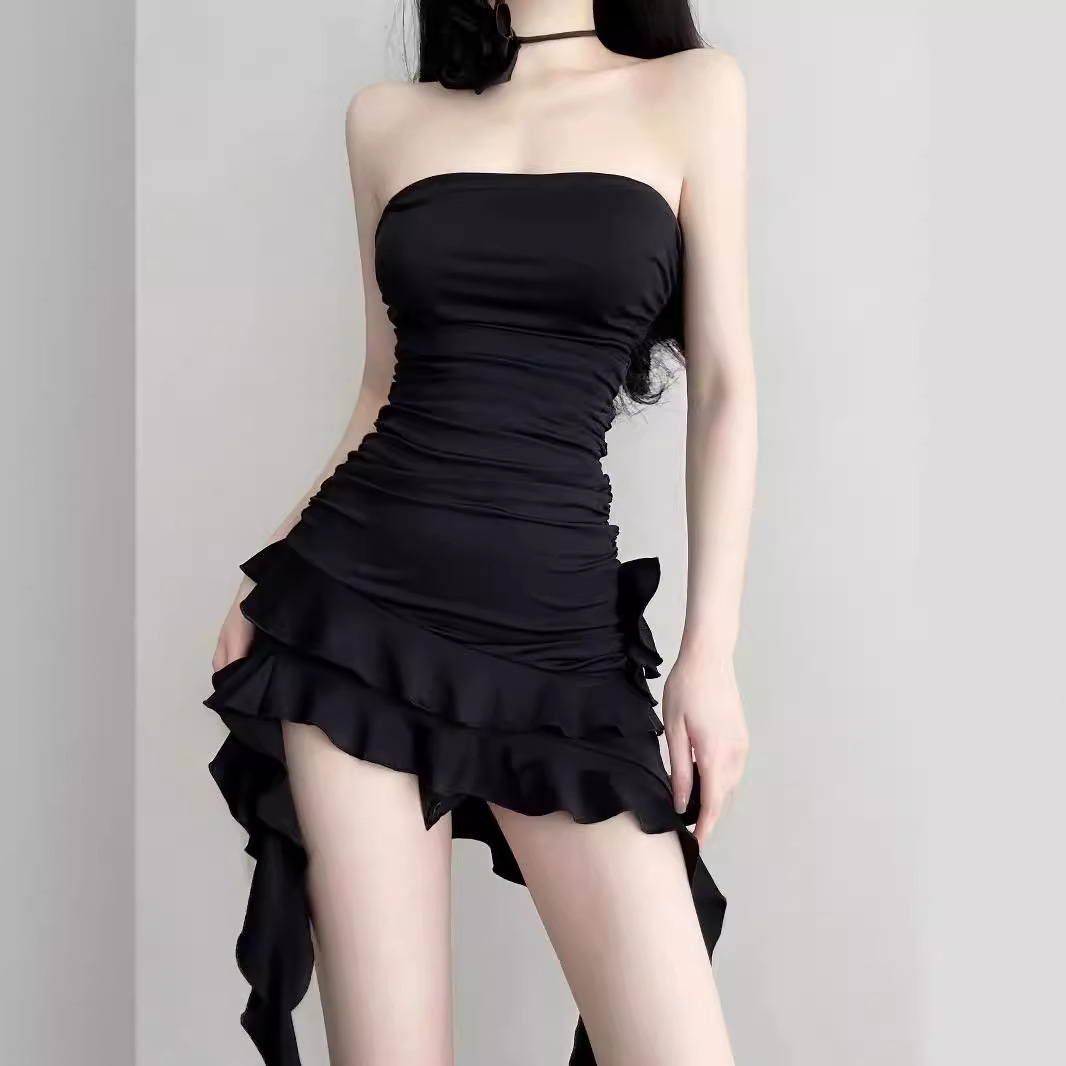 LV196 Black sexy spring/summer new style dress, tight-fitting fairy bodycon skirt, autumn
