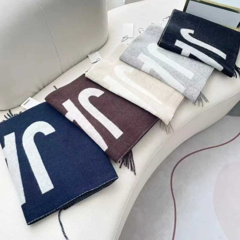 New cashmere scarf letter scarf autumn and winter Nordic style woven gift tassel five color scarf shawl Y251211