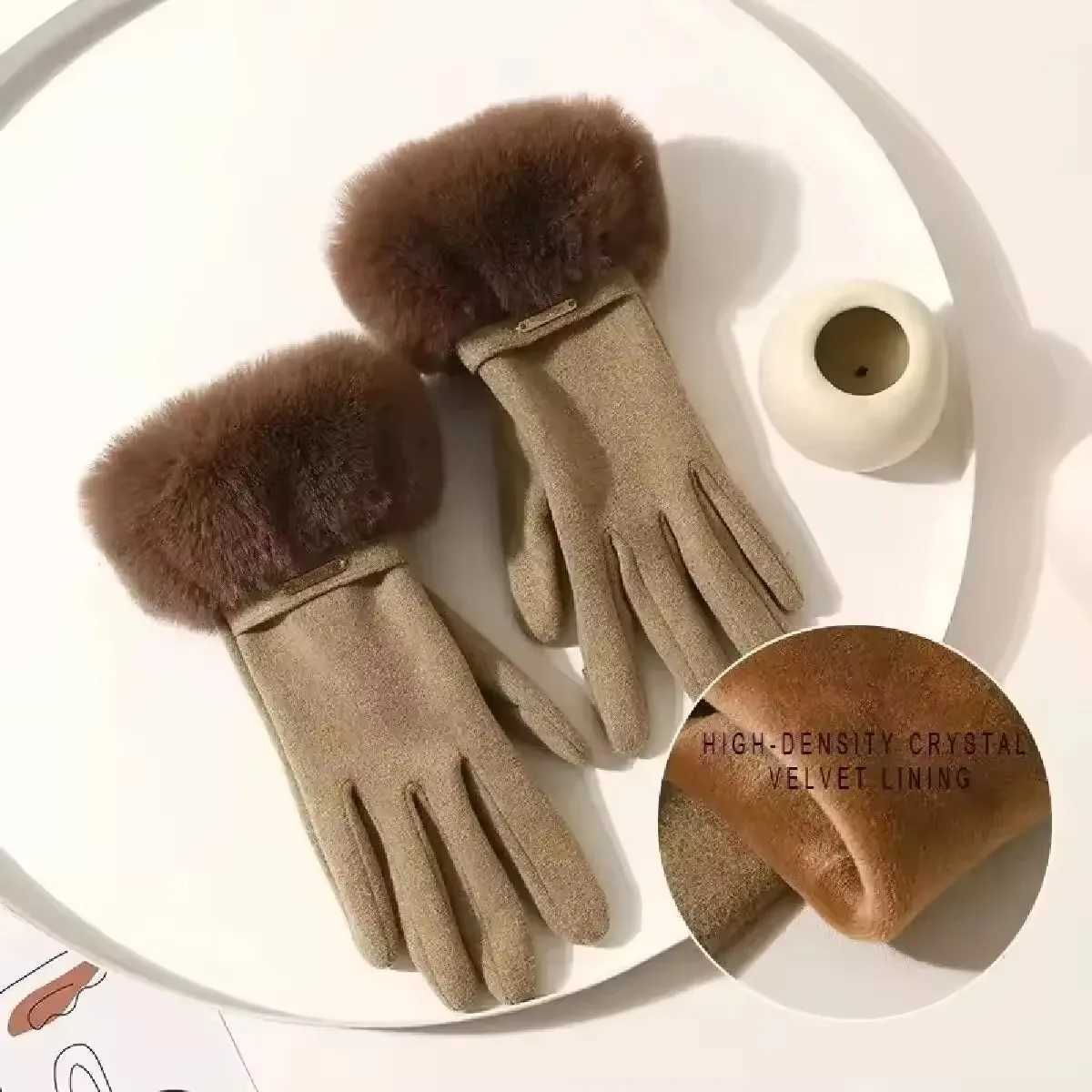 Winter Warm Wool Lined Gloves for Women with Thick Touch Screen Compatible Waterproof Gloves for Daily Use and Outdoor Travel Y251211