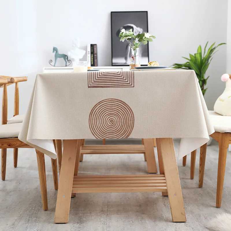 Waterproof and Heat-Resistant Rectangular Tablecloth for Home Use Easy to Clean Oil-Resistant H251211