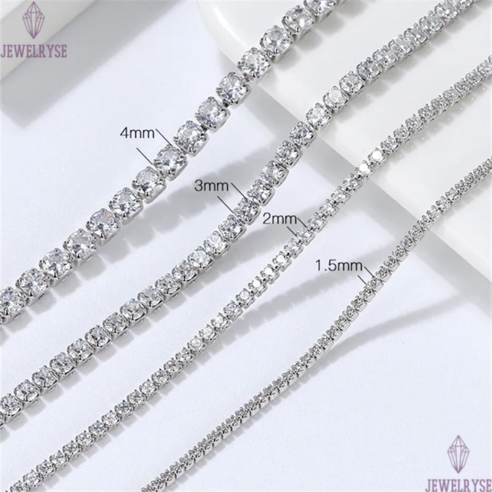 2mm 3mm 4mm diamond tennis necklace designer for woman party 925 sterling silver ice out chain luxury choker necklaces jewelry womens 5A cubic zirconi