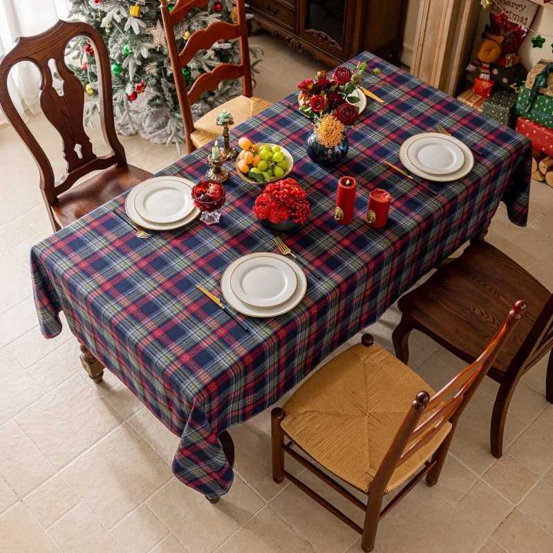 Christmas Checkered Tablecloth Rectangle-Red Plaid Table ClothsWinter Farmhouse Table Decor for Dining/Parties/Holiday H251211