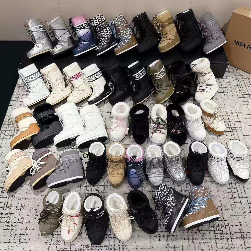 casual shoes moonboots Classic boot boots Designer shoe Rubber Sole suede Fur booties Furry high Mini ankle Boots Luxury Chunky Snow Nylon Moons Knee Boot top top