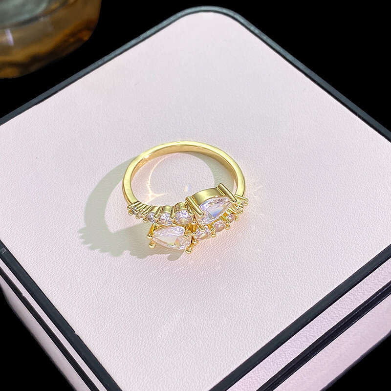 Ring For Women Designer Luxury Double-Headed Snake for Women Fashion Temperament Internet Celebrity Open Ring Copper Inlaid Zircon Hand Jewelry Wholes