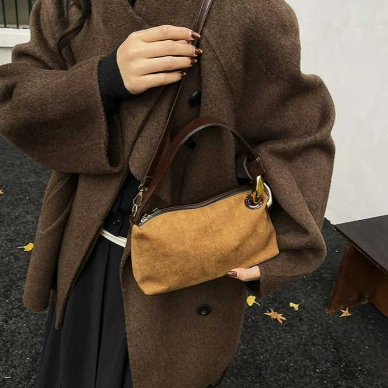 New Fi Maillard Simple Texture Crossbody Bag Wen Versatile Handle Bag Casual and Versatile low Bag High Quality Y251211