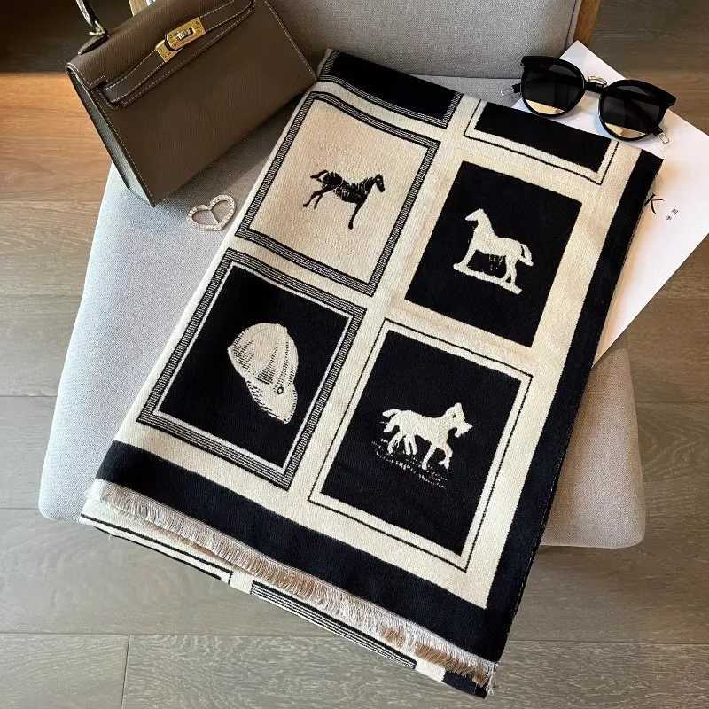 2025 Elegant Ladies Jacquard Pashmina Winter Thick Warmth Double Sided Tassel The Horse Shawl Coldproof Windproof Blanket Scarf Y251211