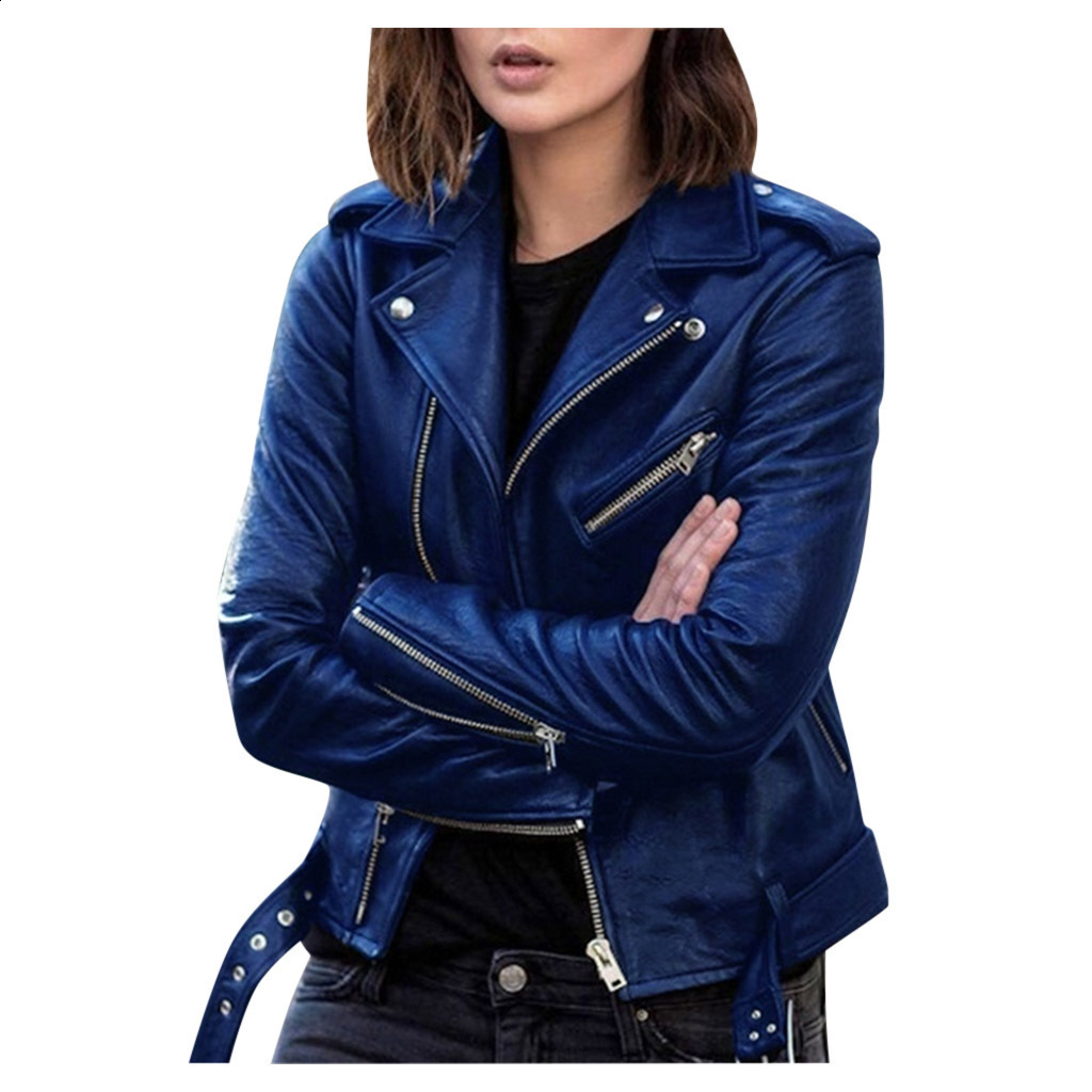 2025 Womens Leather Jacket Autumn Short Spring Korean Style PU Motorcycle Jacket Slim Fit Winter Leather Jacket 241129