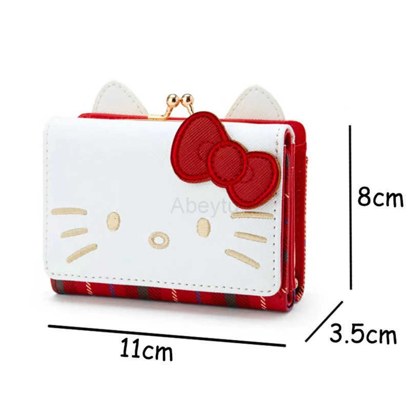Sanrio Hello Kitty Pu Wallet Kawaii Kuromi Cinnamoroll Melody Casual Fashion Pu Leather Wallet Cute Folding Card Bags Birthday Gifts H251211
