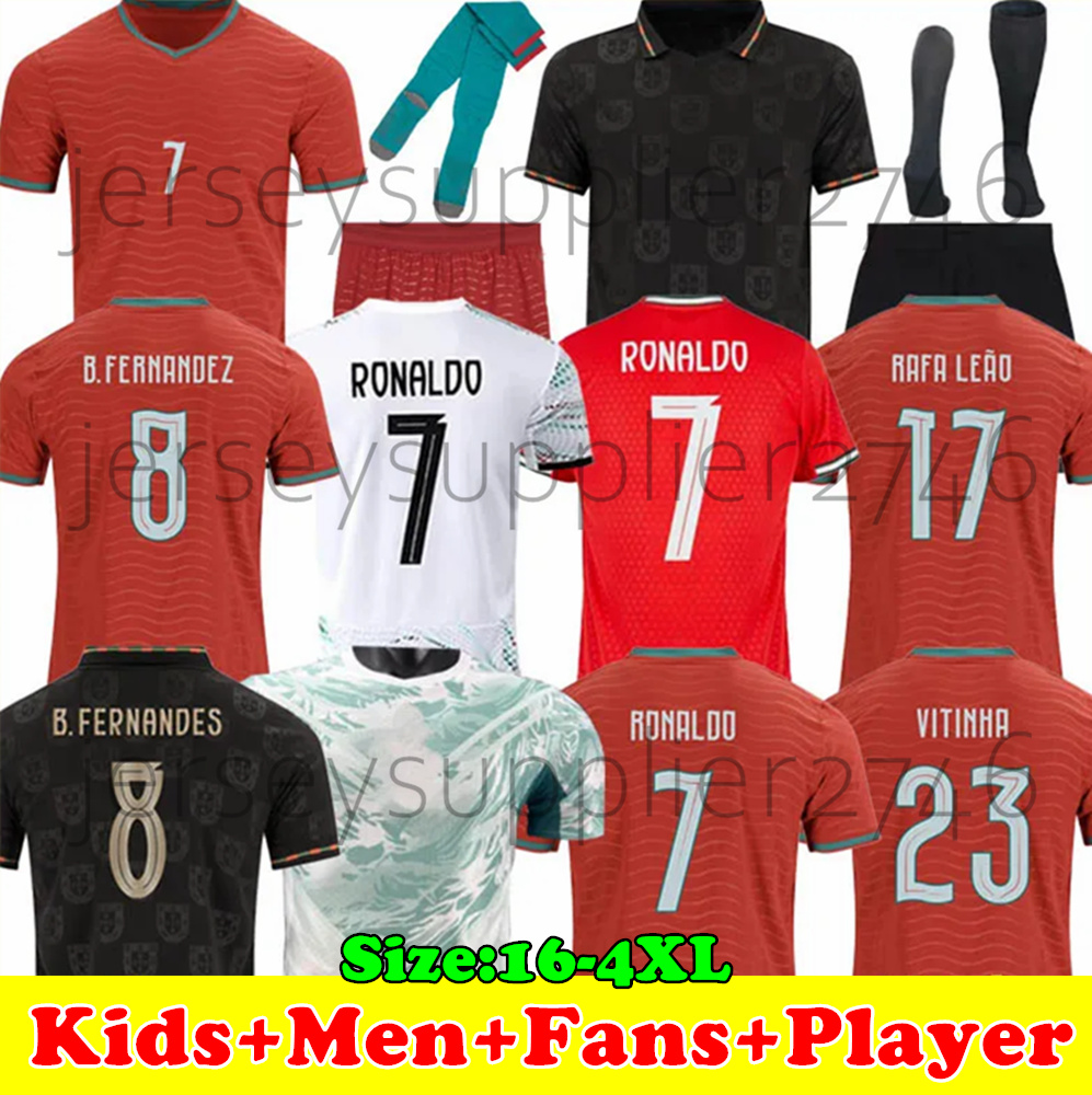 2026 World Cup Jersey Portugal RONALDO Soccer Jerseys JOAO FELIX Home Away Kids kit B.FERNANDES Football Shirt R. LEAO BERNARDO G.RAMOS VITINHA Camisa de futebol 3XL 4XL