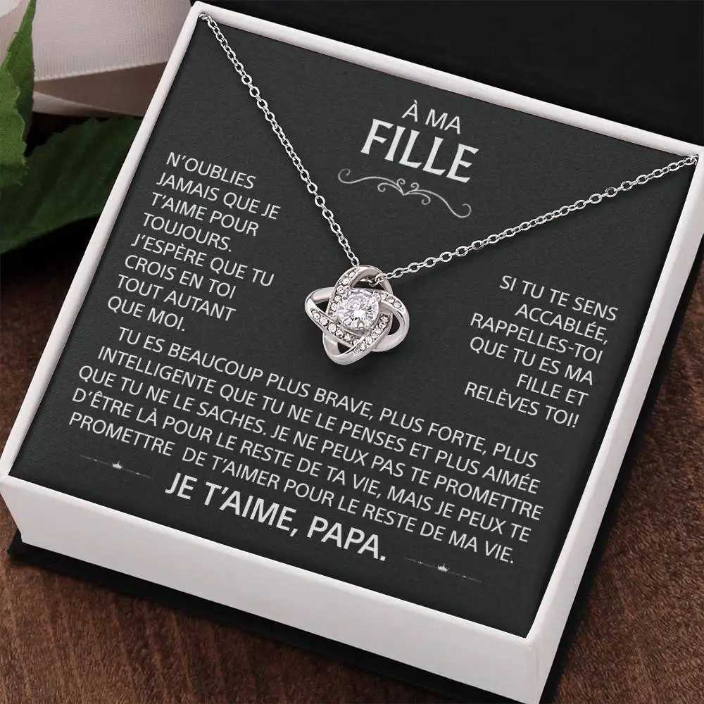 To My Daughter Gifts Knot Necklace Mother Girl Birthday Christmas Gift Women Fashion Jewelry 2024 New Dropshipping M251211