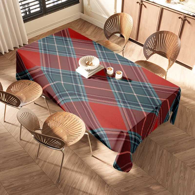 Red Plaid Dining Table Cover Modern Home Decor Fabric Large Size for Kitchen Living Room Perfect Christmas Gift For Mom or Dad H251211