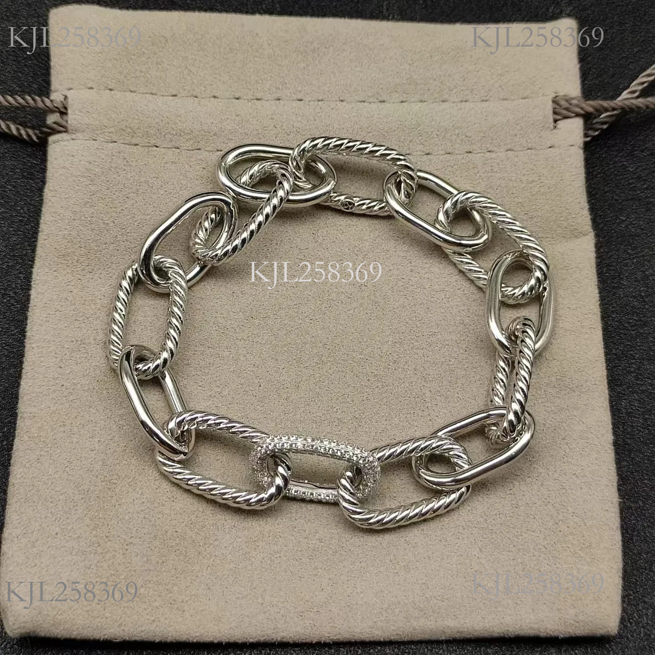 Davidlys Designer For Bracelet Woman Yurmabs K Gold Buckle Chain Classic Punk Silver Interlocking Luxury Davidlys Street Retro Women 2C2